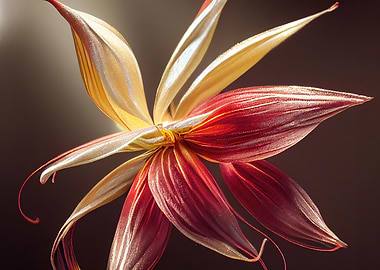Red and Gold Flower Close-Up