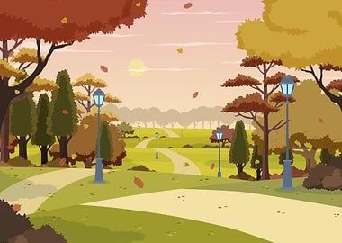 Autumn Park Scene