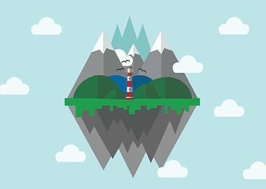 Floating Island with Lighthouse