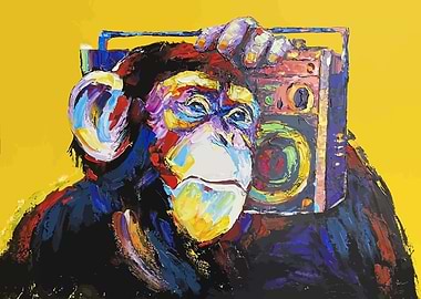 Chimpanzee with Boombox