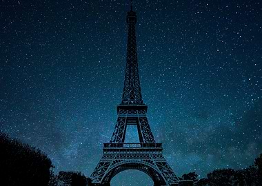 Eiffel Tower Night Sky