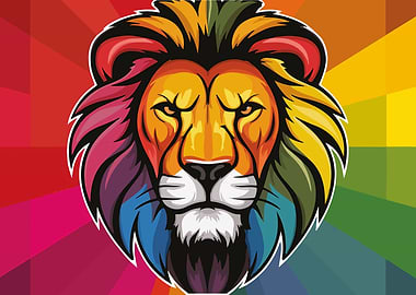 Rainbow Lion Head