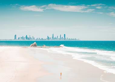 Beach with City Skyline