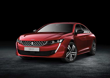 Red Peugeot 508 Sedan