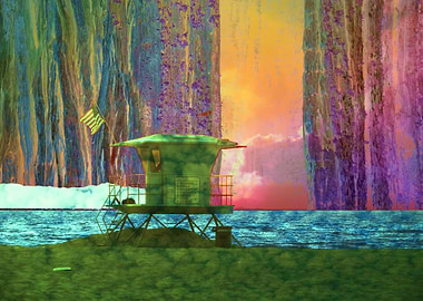 Lifeguard Tower at Sunset