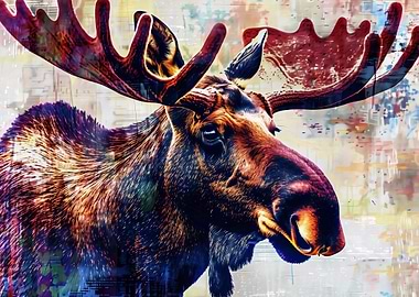 Moose Portrait Art