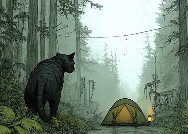Black Panther in the Woods