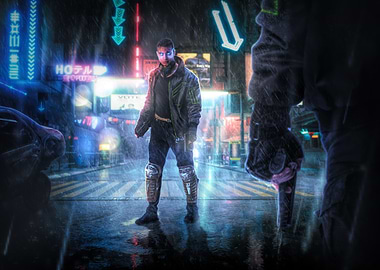 Cyberpunk City Showdown