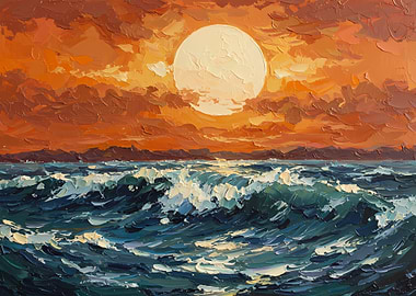 Sunset Seascape Painting