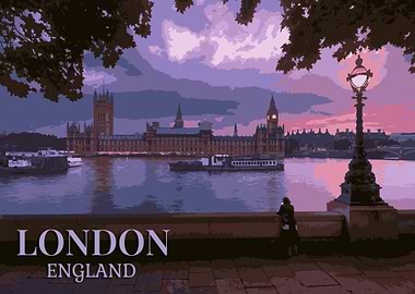 London at Dusk Poster