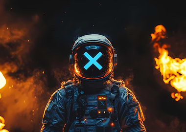 Astronaut with X Symbol