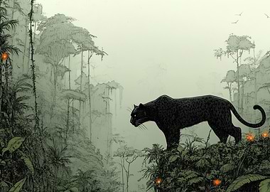 Black Panther in Jungle