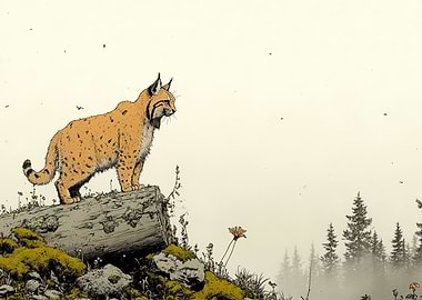 Lynx on a Log