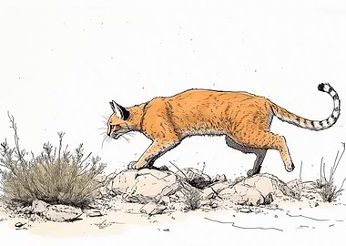 Sand Cat Illustration