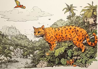 Jungle Cat Illustration