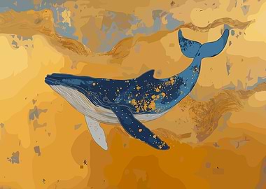 Whale in Golden Sea
