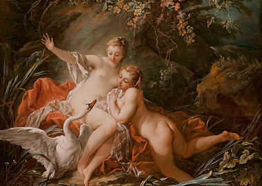 Two Nymphs and a Swan