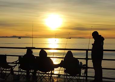 Sunset Fishing from the Pier