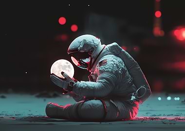 Astronaut Holding Moon