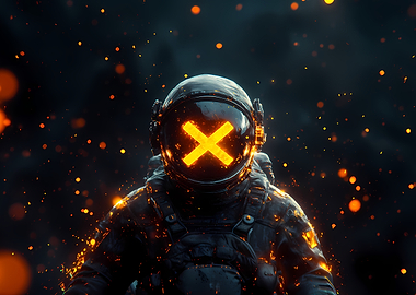 Astronaut with X Symbol