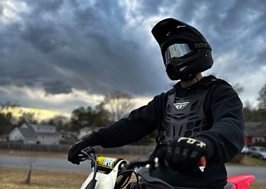 Motocross Rider with Protective Gear
