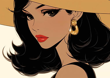 Anime Woman with Hat