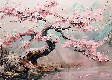 Cherry Blossom Tree Painting
