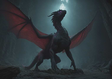 Abyssal Black Dragon in Cave