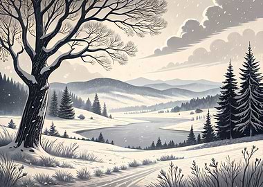 Snowy Winter Landscape