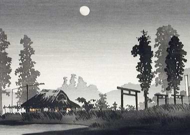Japanese Moonlit Landscape
