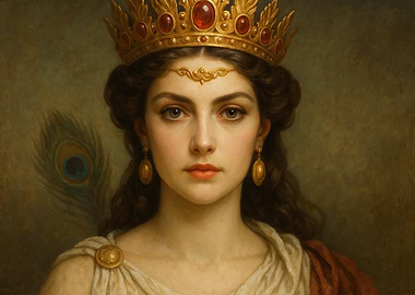 Queen Hera with Peacock Feather