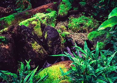 Moss Covered Rocks and Stream (Mossy Overgrowth)