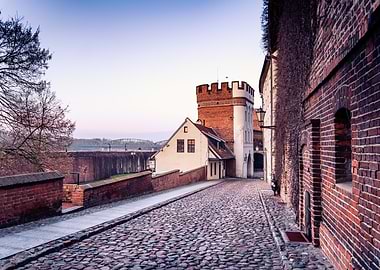 Cobblestone Street in Old Town Torun