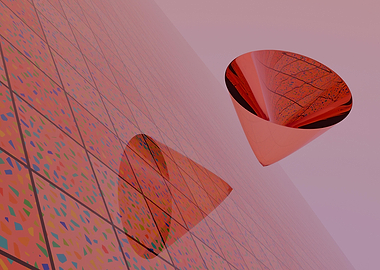 Red Cones Abstract Art