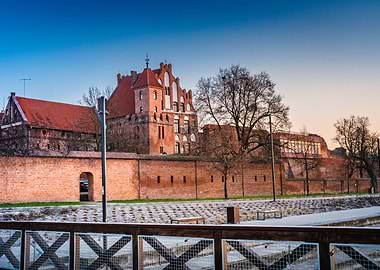 the Vistula River promenade in Torun, Poland