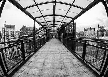 Covered Pedestrian Bridge over Tram station