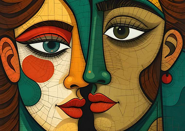 Abstract Portrait of Two Women