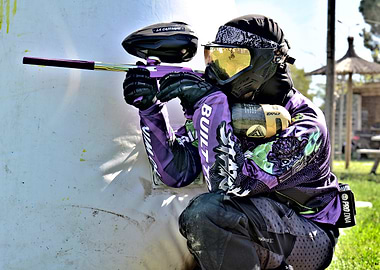 Paintball Player in Action