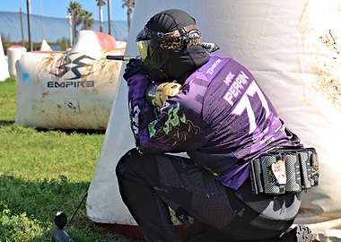 Paintball Player in Action