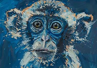 Blue Monkey Portrait
