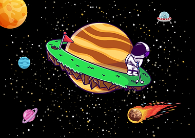 Astronaut Golf in Space