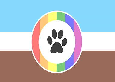 Rainbow Paw Print Flag