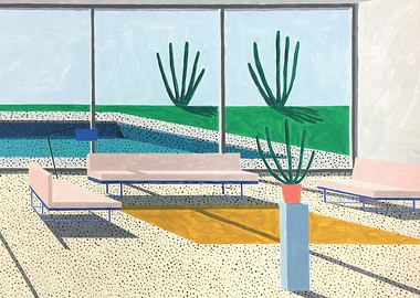 Modern Interior with Pool View