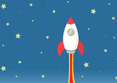 Rocket Launch in Space