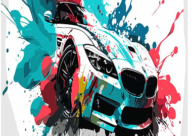BMW Sports Car Splash Art