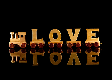 Wooden Train Spelling Love