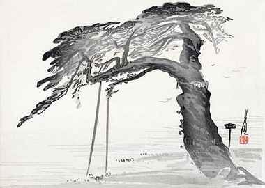 Ink Wash Tree Landscape