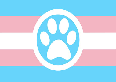 Transgender Pride Paw Print Flag