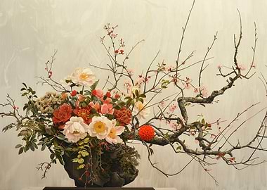 Floral Arrangement with Branch