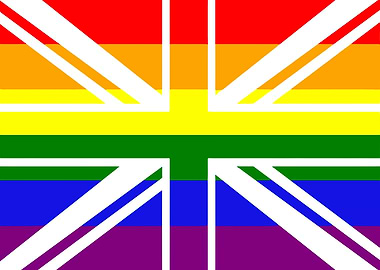 Rainbow Union Jack Flag